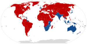 Mappa dei sensi di marcia nel Mondo