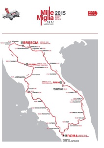 Cartina 1000Miglia 2015 con orari