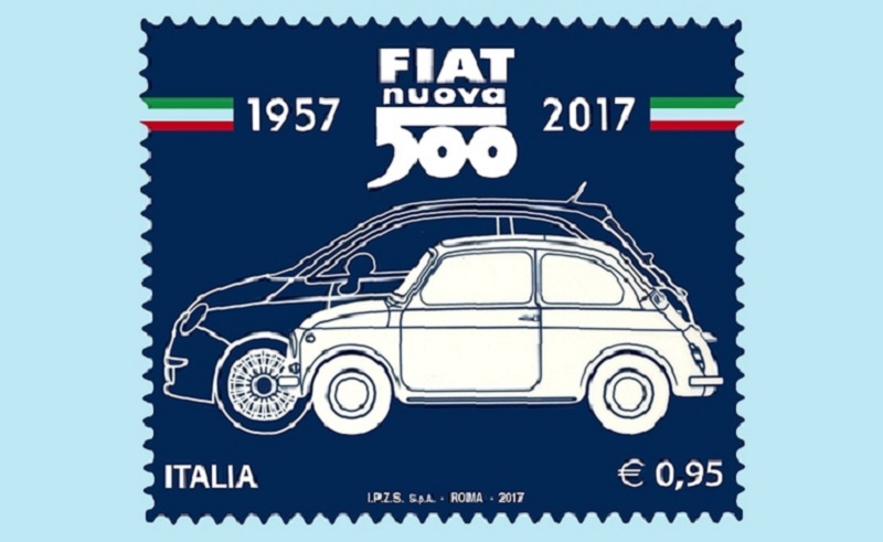 Fiat 500, per i 60 anni diventa un francobollo da collezione