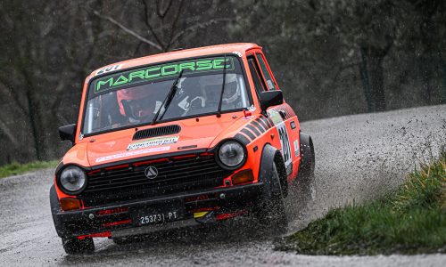 Trionfo nella pioggia al 14° Rally delle Vallate Aretine: Dall’Avo e Piras vincono il Trofeo Autobianchi A112 Abarth.