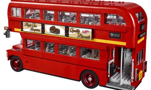 Un bus londinese a mattoncini.