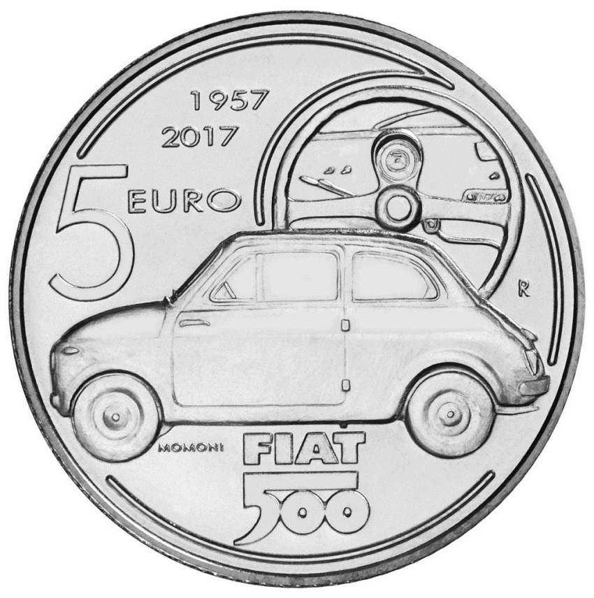 Una moneta da 5 euro per festeggiare i 60 anni della Fiat 500.