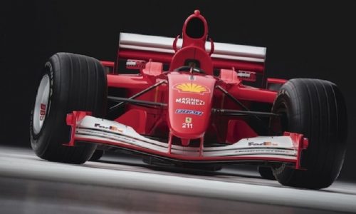 All’asta tra le opere d’arte la Ferrari F2001 di Schumacher.